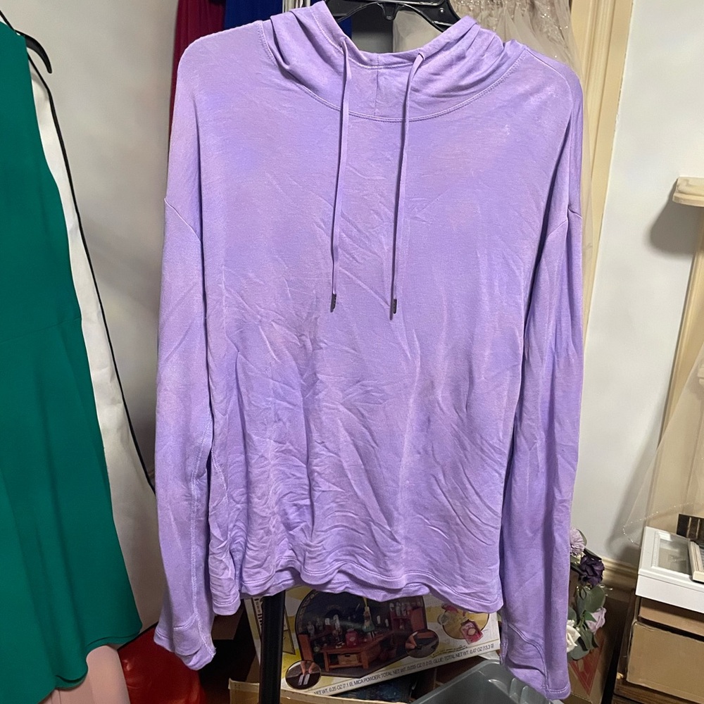 Lavender Hooded Activewear Shirt